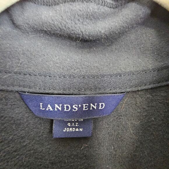 Lands End Sweater Fleece Sweater Men XXL Black Quarter Zip Sweater Men NEW - Picture 8 of 10